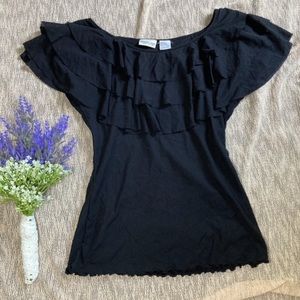 Newport News East Style Black Scalloped Edge Top